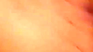 Sexy blonde with glasses sucks his dick in close up