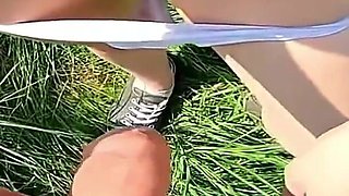 Step Mom Squirts Accidentally While Helping Stepson to Cum in Her Panties