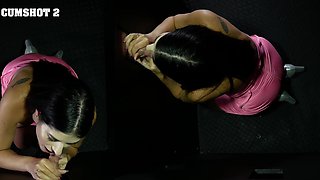Girl sucks a cock through a hole in the wall.
