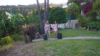 Three gorgeous babes sucking, fucking and sharing POV cock