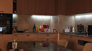 Sexy Blonde Masturbates on a Table with a Vibrator