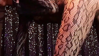 Rebecca Diamante Sexy Catsuit and Red Leather High Heels Ita