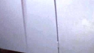 Amateur brunette in latex lingerie fucks hardcore in kitchen