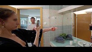 MOMMY4K. Czech MILF used a chance and fucked a young dude in the bathroom