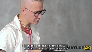 Mature4k. mature nurse is doing a wild favour and juggles on her patient\u2019s dick