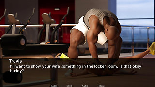 Hot Wife's interracial threesome gym fuck by two muscular man