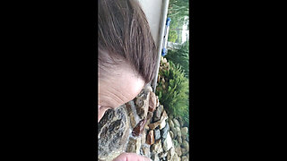 Candi Annie Sucks Cock and Swallows Cum in Fountain