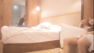 Small titted teen amateur loves riding a big cock on couch