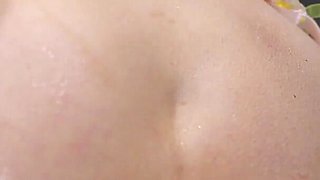 First Time Uses Anal Beads Completely in the Tight Ass