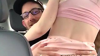 Young French Blonde Gets Fucked in the Car, in Front of Her Boyfriend