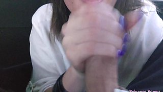 White Shirt - Dirty Talk - Backseat Blowjob