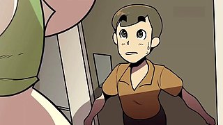 Hefty barista serves up her ass instead of coffee in this cartoon parody