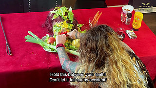 Humiliating the Powerless Slave at the Dining Table (223)