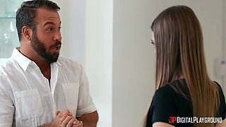 Chad White's Wet Kitchen Passion with Brunette Babe