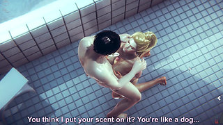 Sex with Beautiful Blonde Girl in the Bathroom