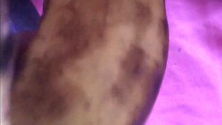 Fucking My Black Hairy Pussy with a Banana Load Moaning Orgasms