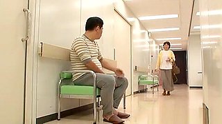 Naughty Japanese fucks mature guy in a toilet