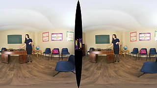 Stay Behind; Brunette British Teacher Striptease Petite Small Tits Garter Belt Nylons