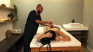 My Husband Gives Me a Happy Ending Massage with a Masseur with a Huge Cock