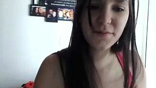 Chubby Brunette Big Boobs Dildo Masturbation