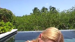 Cute Blonde Fucks The Pool Boy