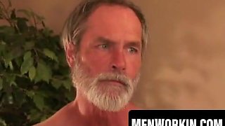 Ultra-kinky grandfather masturbates his spunk-pump while eyeing porno