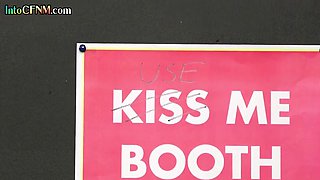 Cumthirsty CFNM babe deepthroating a guy