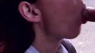 Big ass brunette enjoying in hard threesome outdoor fuck