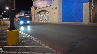Phat-assed Brunette BBW Alex Blair Goes Nuts In the City At Night, Having Fun With Gibby The Clown