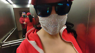 Very Risky Sex in a Elevator with Hot Neighbor Dada Deville