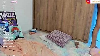 Short haired chick with big tits jerks her pussy online