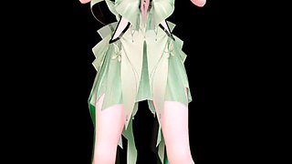 Wuthering Waves Shorekeeper Undress Dance Hentai Say so Song Vertical Screen Mmd 3D Soft Green Hair Color Edit Smixix