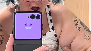Saggy Soapy Tits Rubbing Her Clit Thumping