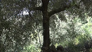 Turkish MILF Souzan Halabi Lets Stepson Creampie Her Hairy Pussy on the Farm