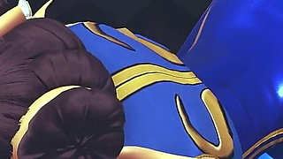 Chun Li Street Fighter 6 Blowjob - Sexy Cosplay Anime Girl Sucks Big Cock Deepthroat with Facial Cumshot and Gets POV Titfuck