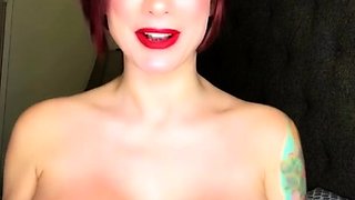 Glamour babe with big boobs masturbates in lingerie