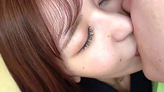 Busty Asian big tit babe gives a pov blowjob