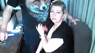 Sexy pranks of a mature married couple on the balcony