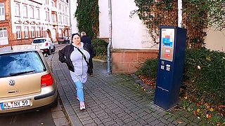 Amateur BBW Kristin with glasses masturbates