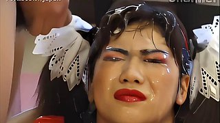 Asian Latex Bukkake Upscaled w Face Refinement: Blowjob, Cumshot  Groupsex Porn