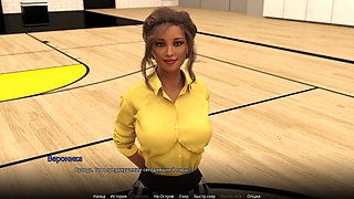 Natural big tit teen in a visual novel gets down in cowgirl and more