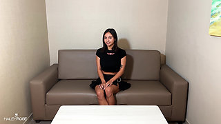 Hot Busty Latina Is Convinced to Fuck for a Job - Hailey Rose Casting Couch