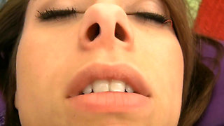 Close up masturbation of the tattooed and small titted bitch