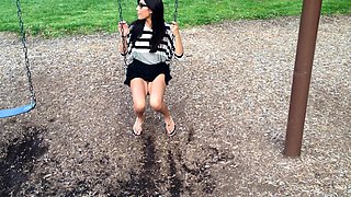 Amateur skater girl outdoor in public fucking for money
