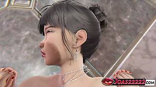 Hot Teen With Big Tits In Black Dress Fuck On The Floor In Hotel Hall And Near Hostess Stand 3D Porn Animation