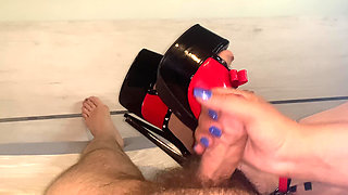 My Wife Makes Me Cum on Heels and Pantyhose POV