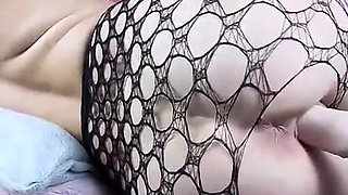 Big-Titted Blonde Rides Her Fuck Machine