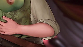 Big Boobs Giant Orc Woman Dirty Outdoor Sex and Pussy Creampie - Cartoon Animated Porn Game - What a Legend! - Part 25