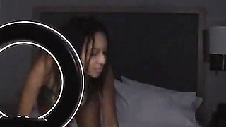 Gonzo Strip and Fuck with Hot Black Babe Bts