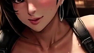 Big Titty Tifa the Milk Maid Serves up Tall Glasses to the Men & Women of Midgar